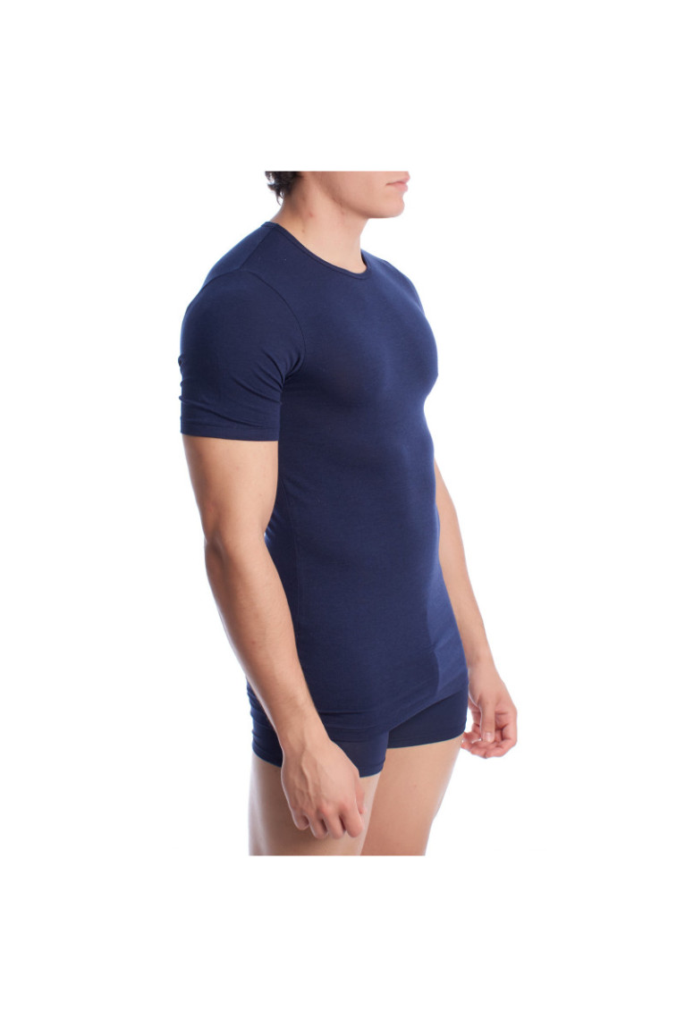 T-shirt Thermique Manches Courtes Homme Bleu Marine