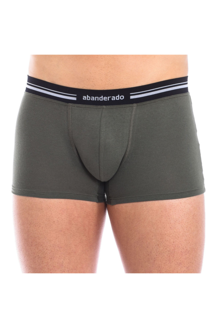 Boxer en coton stretch avec ceinture extra douce Homme Vert Bouteille