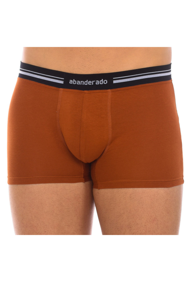 Boxer en Coton Stretch avec Taille Extra Souple Homme Marron Clair