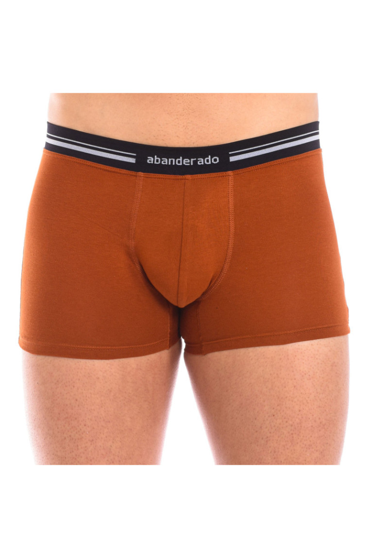 Boxer en Coton Stretch avec Taille Extra Souple Homme Marron Clair
