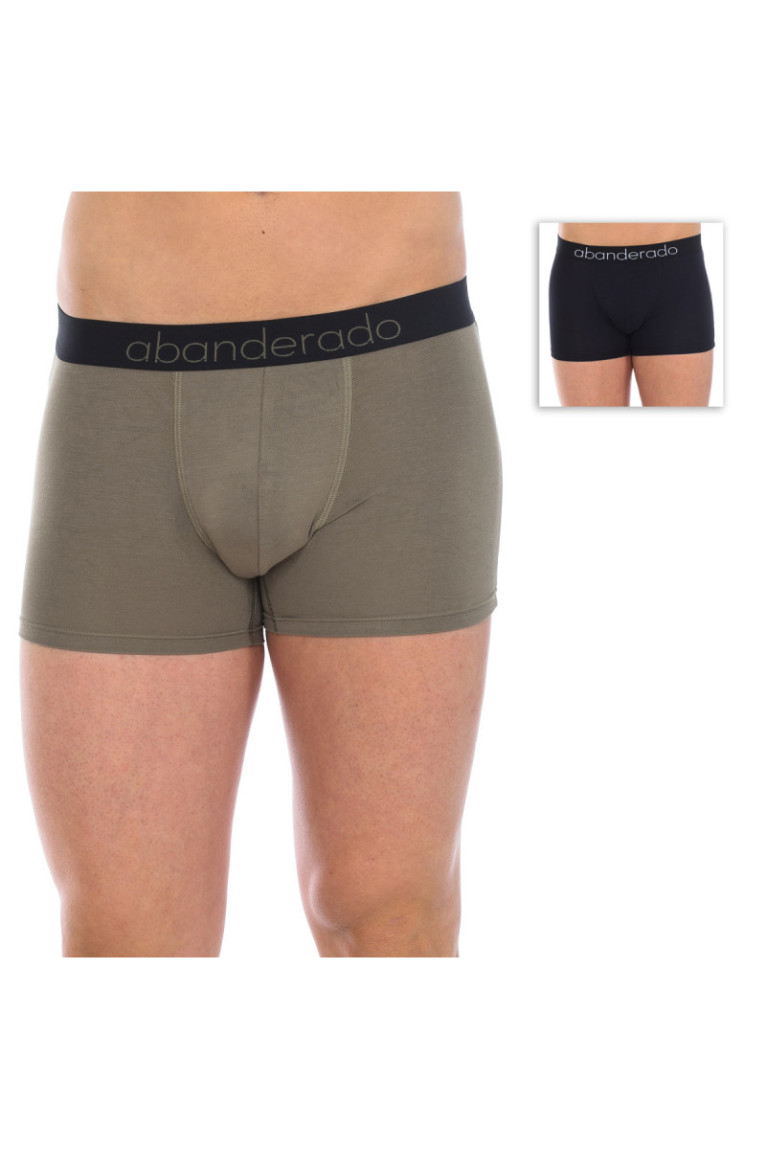 Boxers (Lot de 2) Homme Noir et Vert Kaki Abanderado