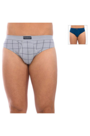 Lot de 2 slips Homme Gris Bleu Abanderado