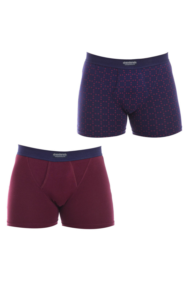Boxers (Pack de 2) Homme Bleu et Grenat Abanderado