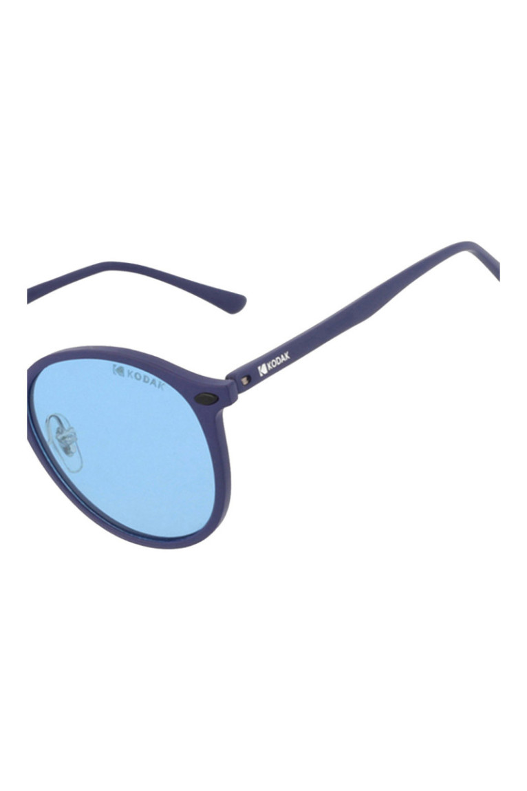 Lunettes de soleil rondes polarisées Bleu marine mat 49 mm