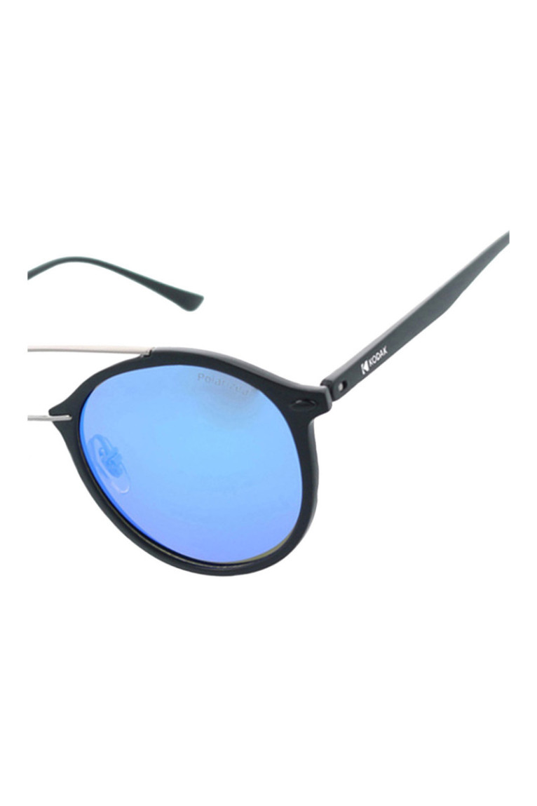 Lunettes de soleil polarisées rondes Noir mat 49 mm