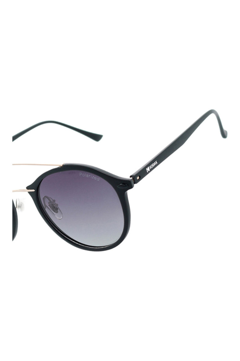 Lunettes de soleil rondes Gris foncé mat