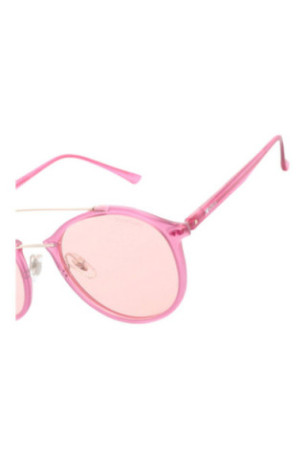 Lunettes de soleil rondes polarisées unisexe Rose mat