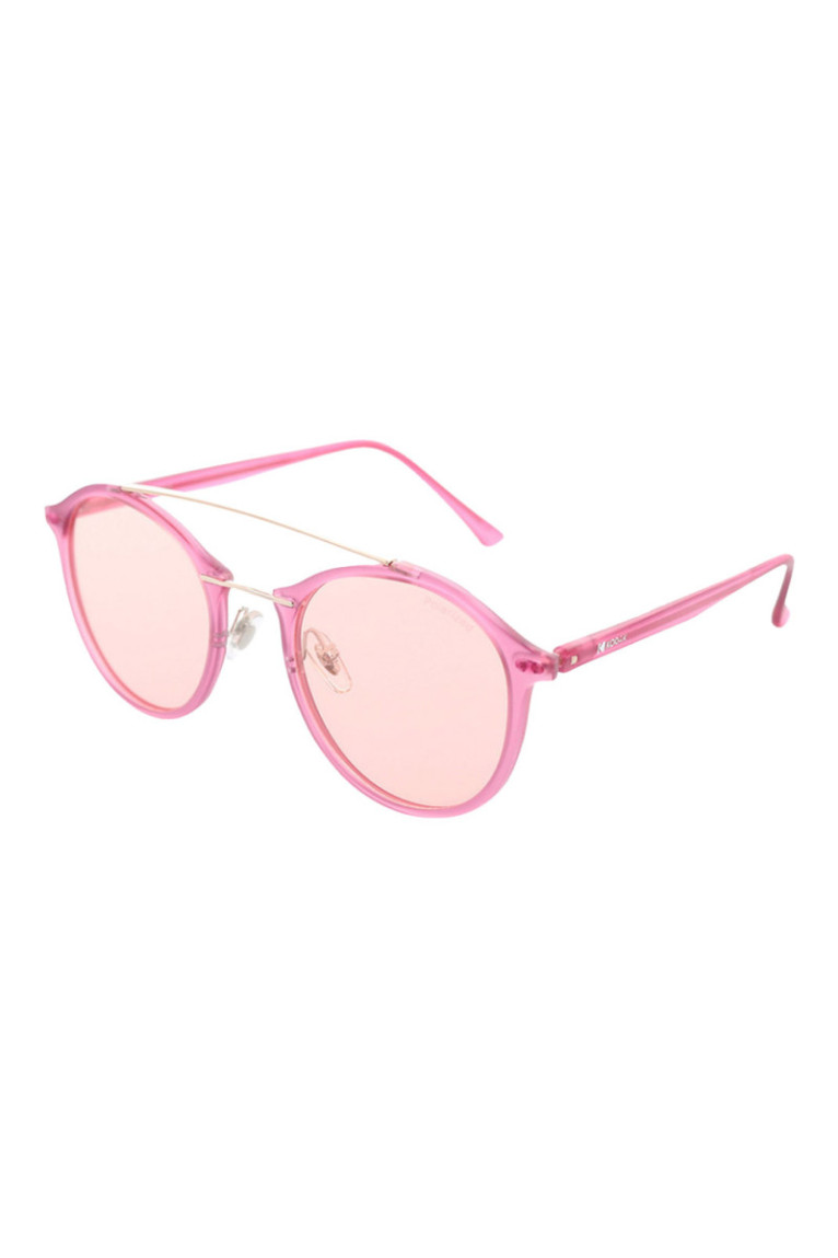 Lunettes de soleil rondes polarisées unisexe Rose mat