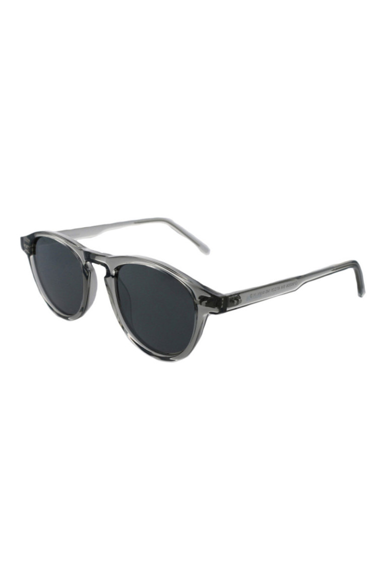 Lunettes de soleil rondes Gris foncé transparent