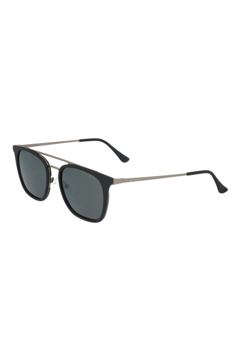 Lunettes de soleil carrées Homme Noir mat 53 mm
