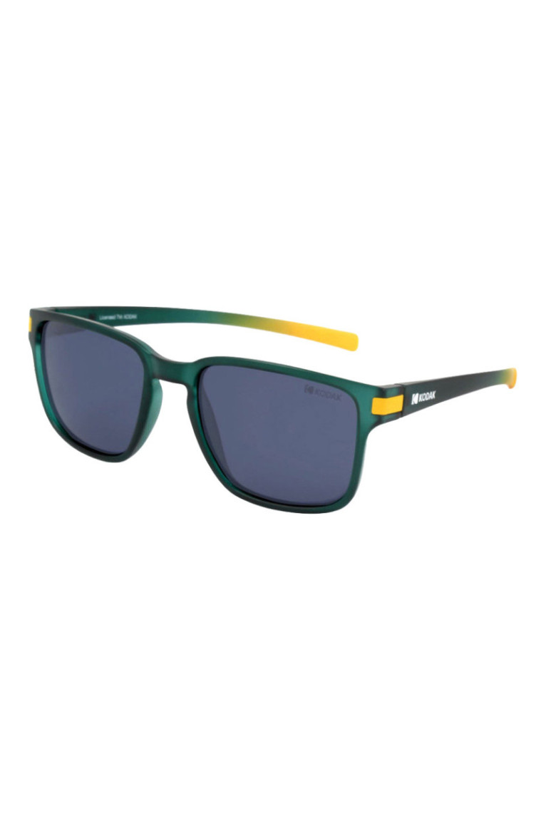 Lunettes de soleil carrées Homme Vert jaune 54 mm