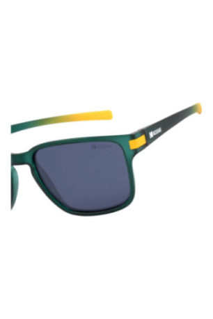 Lunettes de soleil carrées Homme Vert jaune 54 mm