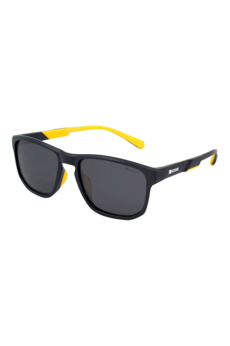 Lunettes de soleil carrées polarisées Homme Gris foncé et jaune