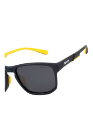 Lunettes de soleil carrées polarisées Homme Gris foncé et jaune