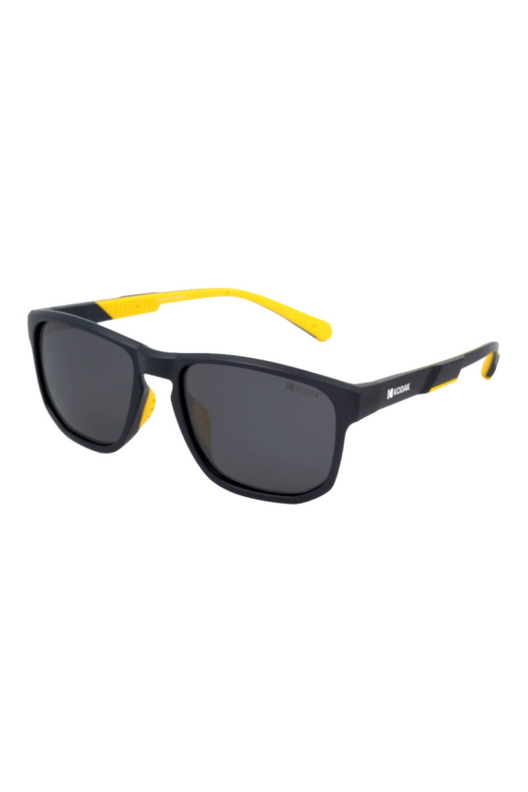 Lunettes de soleil carrées polarisées Homme Gris foncé et jaune