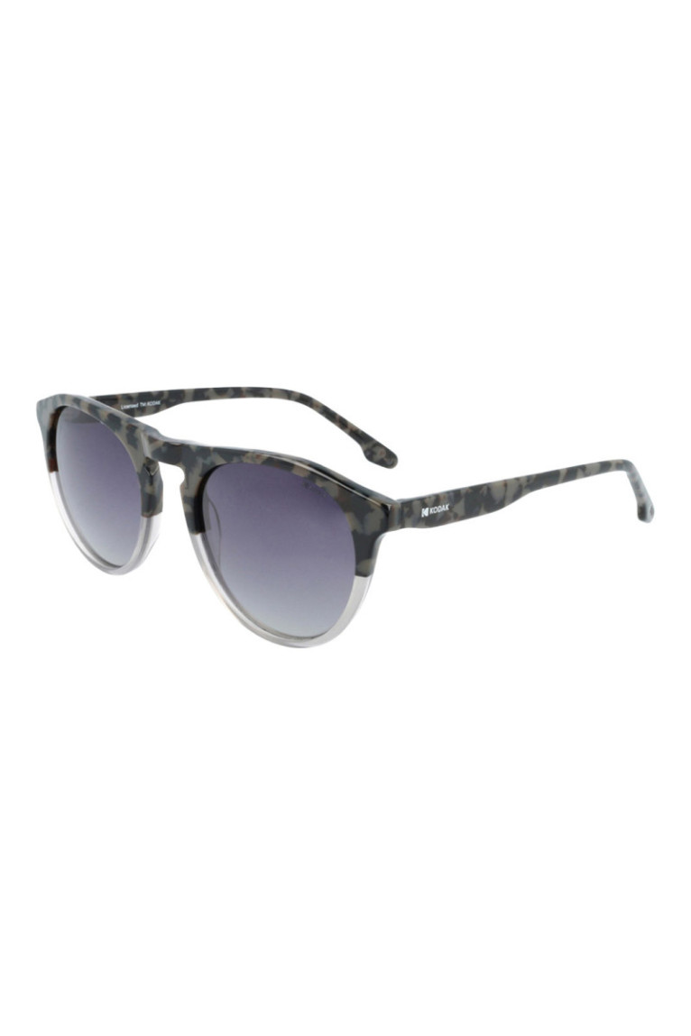 Lunettes de soleil rondes polarisées Homme Gris imprimé animal 52 mm
