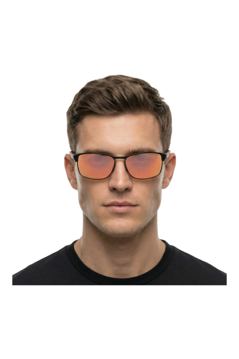 Lunettes de soleil Modern Metal Homme Noir et rouge 58 mm