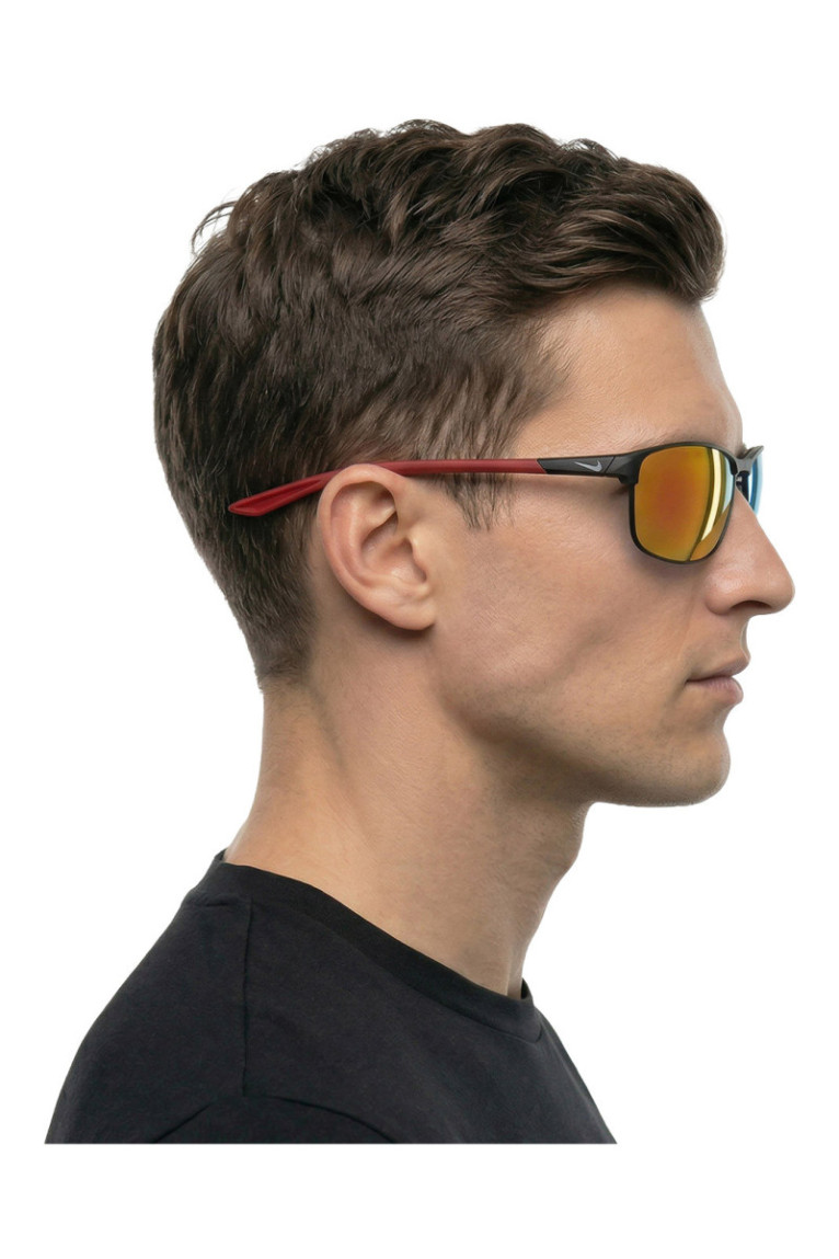 Lunettes de soleil Modern Metal Homme Noir et rouge 58 mm