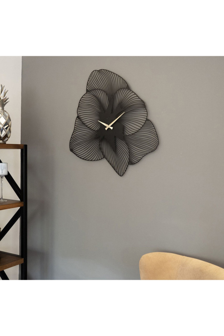Horloge murale décorative en métal - Noir
