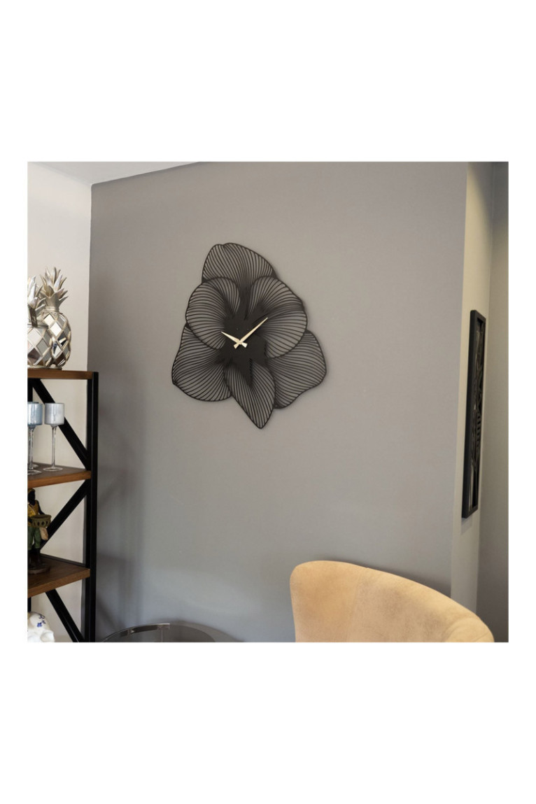 Horloge murale décorative en métal - Noir