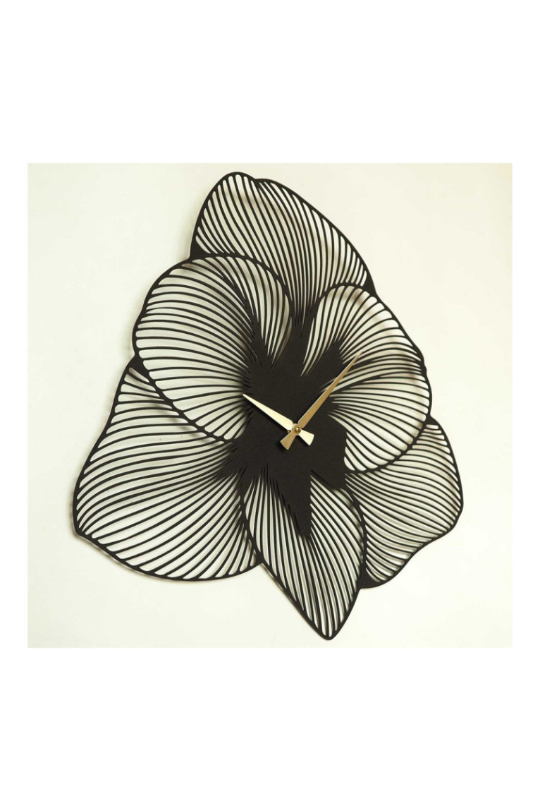 Horloge murale décorative en métal - Noir