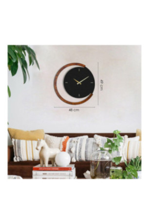 Horloge murale décorative en métal - Noyer noir