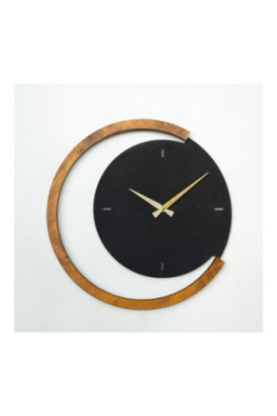 Horloge murale décorative en métal - Noyer noir