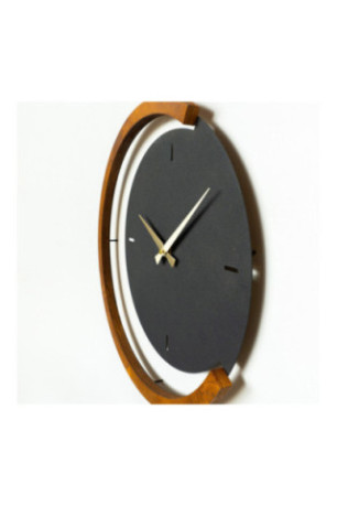 Horloge murale décorative en métal - Noyer noir