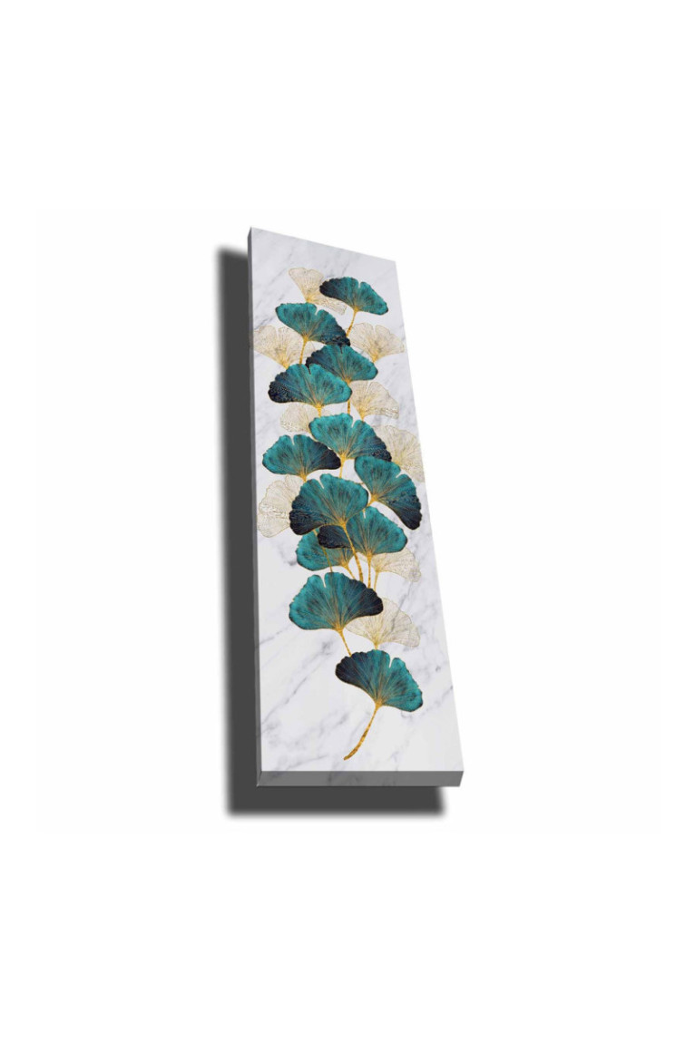 Peinture décorative sur toile - Or Vert Blanc Beige
