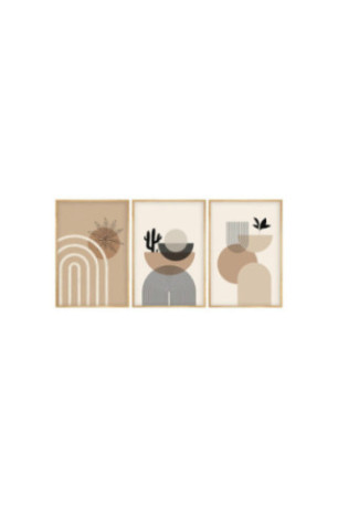 Tableau décoratif en MDF encadré (3 pièces) - Multicolore