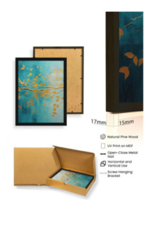 Tableau décoratif en MDF encadré (3 pièces) - Multicolore