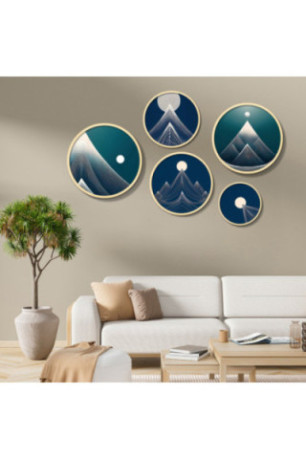 Tableau décoratif en MDF encadré (5 pièces) - Multicolore