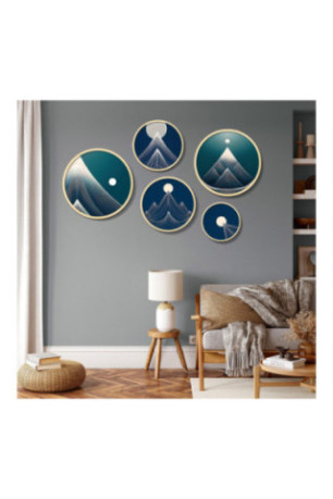 Tableau décoratif en MDF encadré (5 pièces) - Multicolore