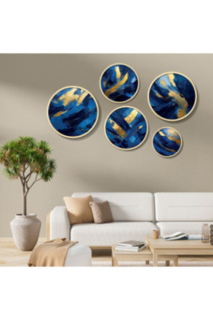 Tableau décoratif encadré en MDF (5 pièces) - Multicolore
