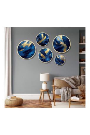 Tableau décoratif encadré en MDF (5 pièces) - Multicolore