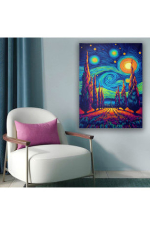 Peinture décorative sur toile - Multicolore