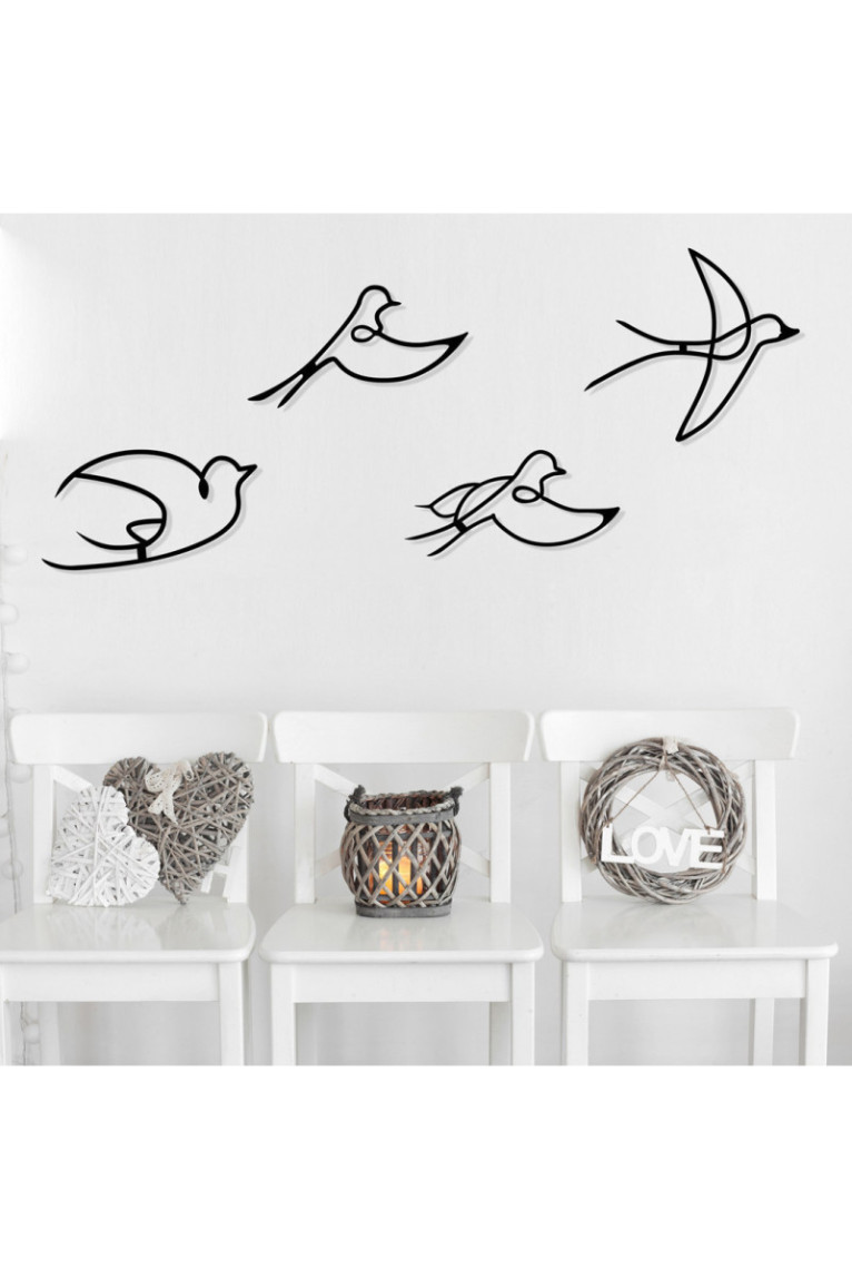 Accessoire mural décoratif en métal - Noir