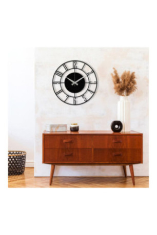 Horloge murale décorative en métal - Noir