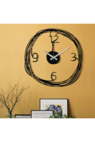 Horloge murale décorative en métal - Noir