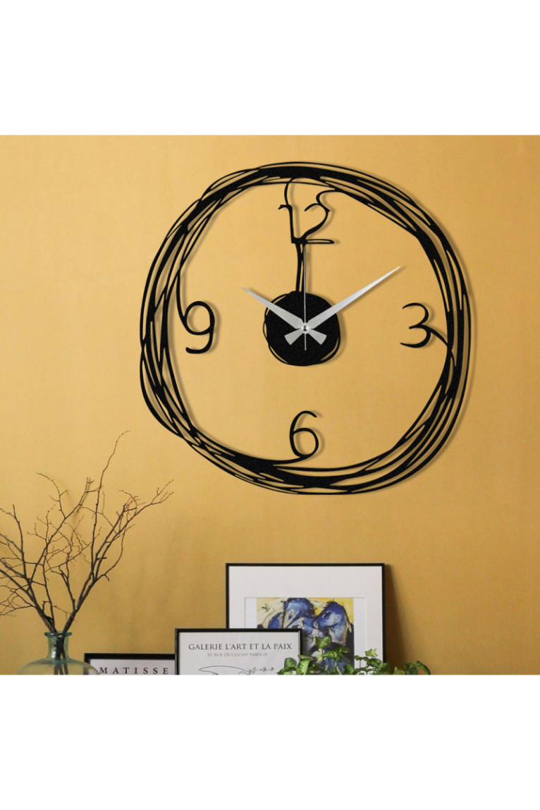 Horloge murale décorative en métal - Noir
