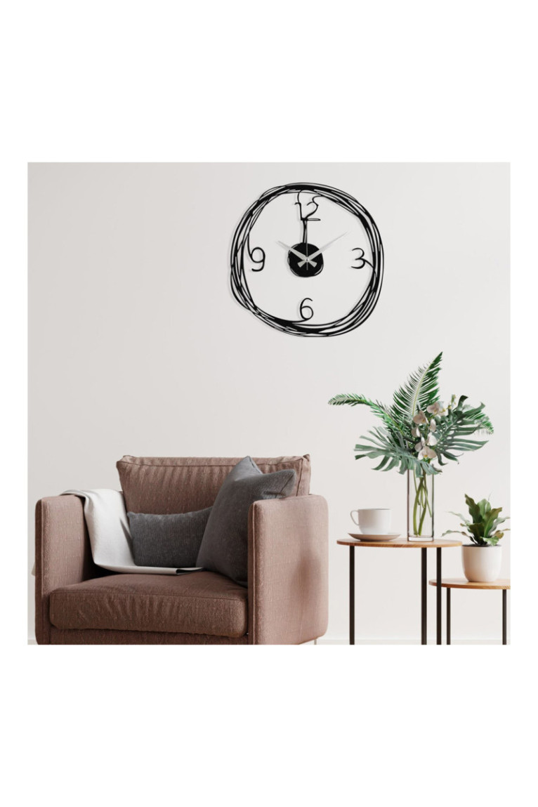 Horloge murale décorative en métal - Noir