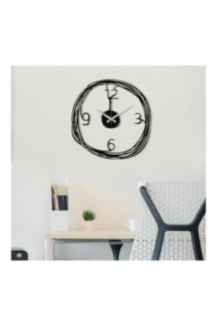 Horloge murale décorative en métal - Noir