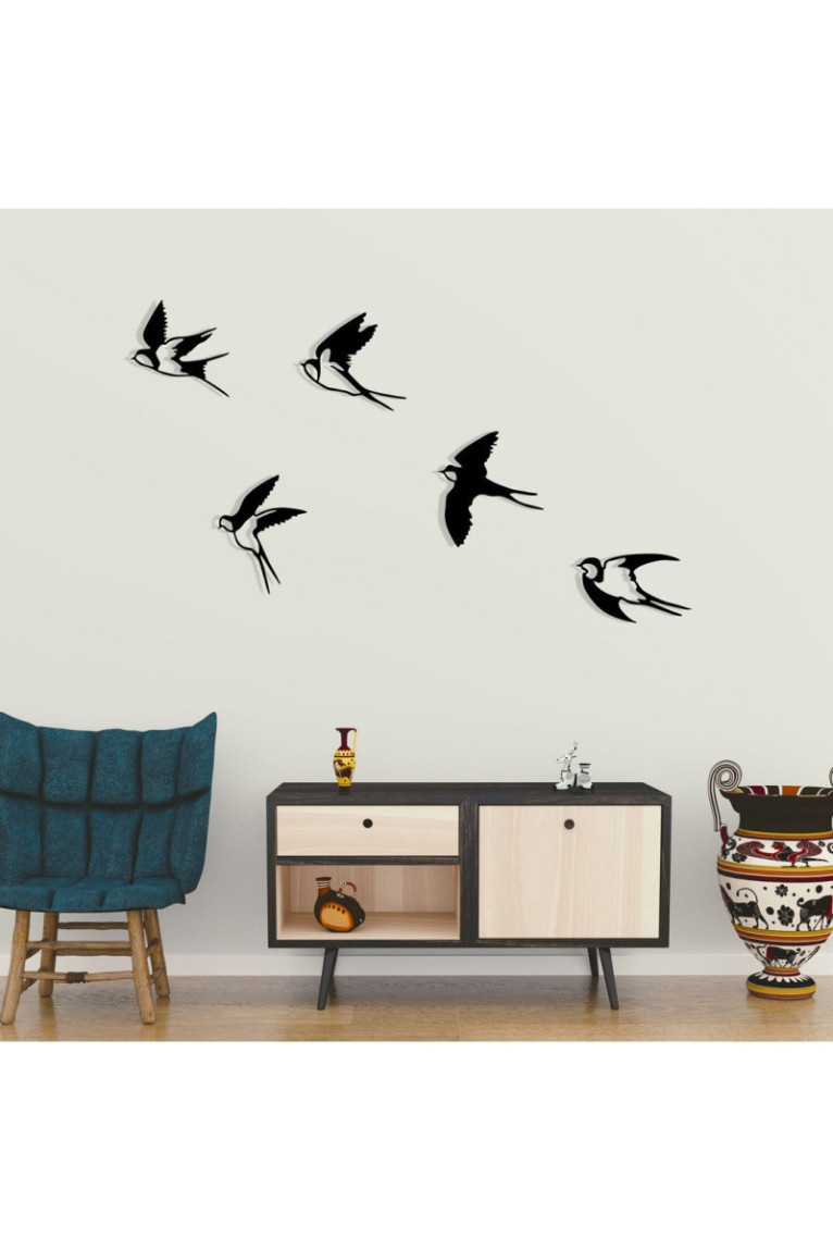 Accessoire mural décoratif en métal - Noir