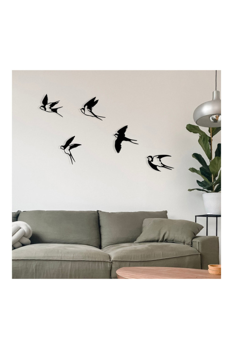Accessoire mural décoratif en métal - Noir