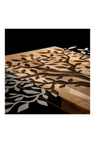 Accessoire mural décoratif en bois - Noir/Noyer