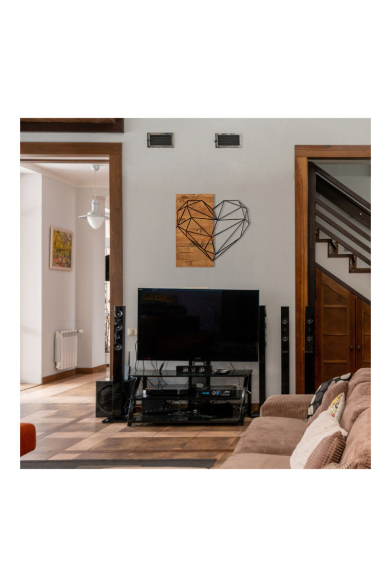 Accessoire mural décoratif en bois - Noir/Noyer