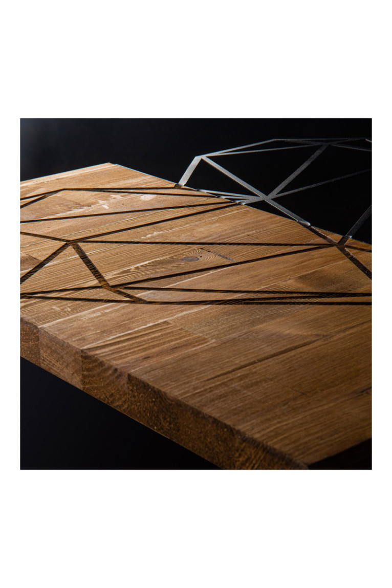 Accessoire mural décoratif en bois - Noir/Noyer