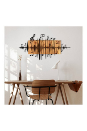 Accessoire mural décoratif en bois - Noir/Noyer