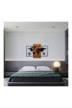 Accessoire mural décoratif en bois - Noir/Noyer