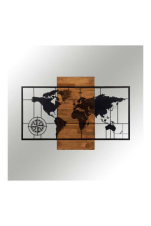 Accessoire mural décoratif en bois - Noir/Noyer